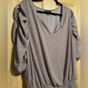 Tan and black dotted blouse